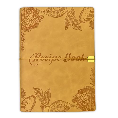 Image of GoShambar Blank Recipe Book to Write in Your Own Recipes, Leather Cookbook
