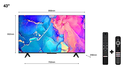 tcl 43c639 téléviseur qled 43 pouces uhd 4k google tv