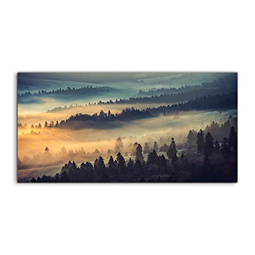Décoration murale acrylique salon grand format paysage montagne forêt Pologne