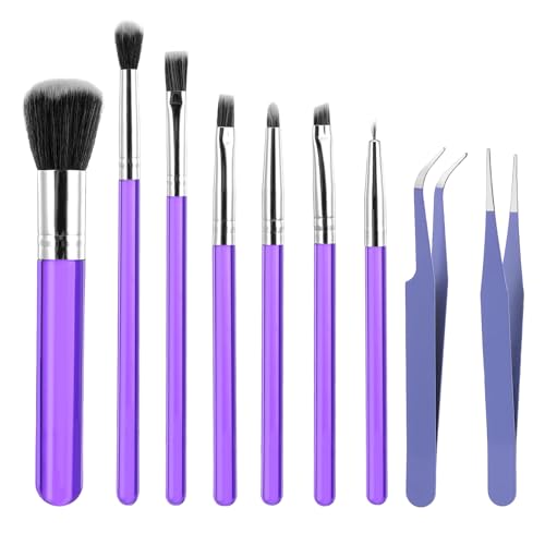 9 Stück Kuchen Fondant Bürsten Set Kuchen Malerei Bürste Fondant Dekorationswerkzeug Backpinsel Backen Malerei Pinsel Lebensmittel Pinsel für DIY 3D Dekoration Kuchens Kekse und Desserts Gebäck Lila