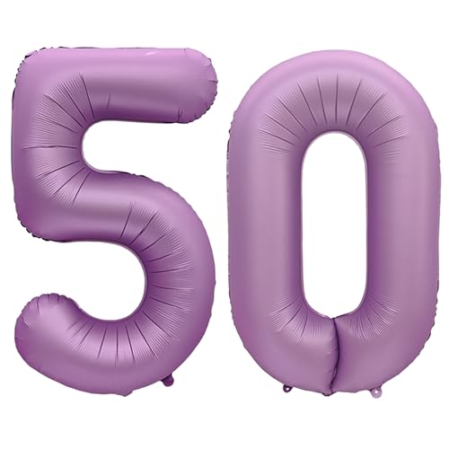Ballon hélium chiffre 50 violet de 101,6 cm pour mariage, anniversaire et fête prénatale