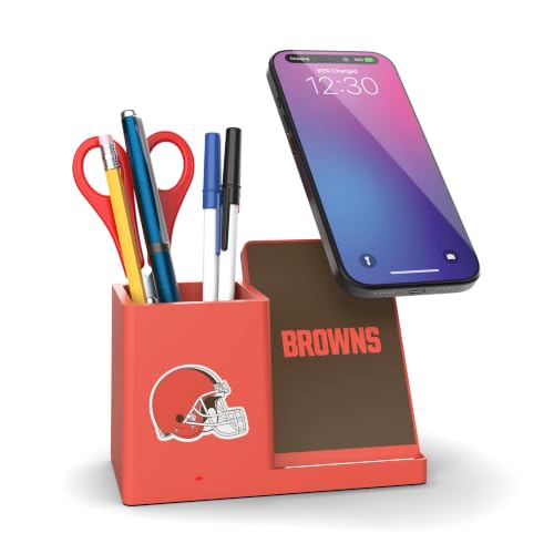 SOAR NFL Wireless Charger and Desktop Organizer, Cleveland Browns