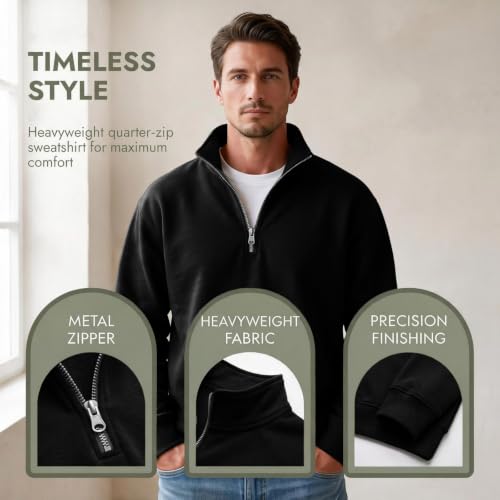 Fleece Sweatshirt Men Comfy Quarter Zip Pullover Sweatshirt Sweat Shirt - image 8