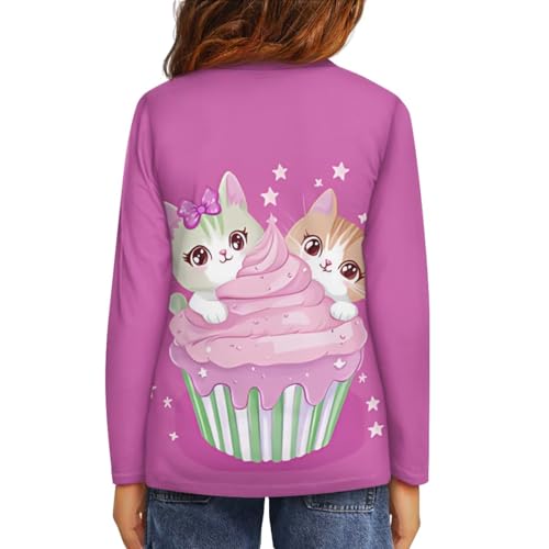 Image of Long Sleeve Shirts for Girls Winter Tops 3-16t Cartoon T Shirts for Fall Clothes