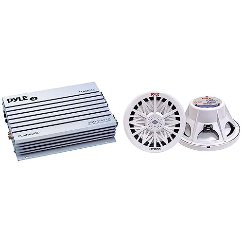 Image of Pyle Hydra Marine Amplifier and Subwoofer Bundle | Upgrade Your Boat Sound System