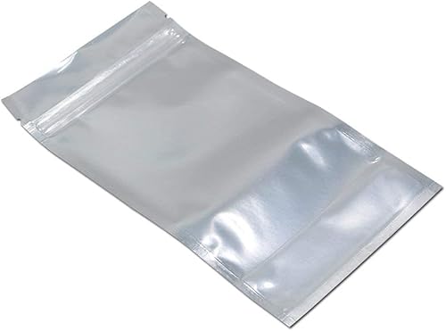 Miniatura 6 de FERENLI 100 Piezas Bolsas de Almacenamiento de Alimentos de Pie, Transparentes, con Cierre de Cremallera, de Mylar de Aluminio, Sellado Térmico,
