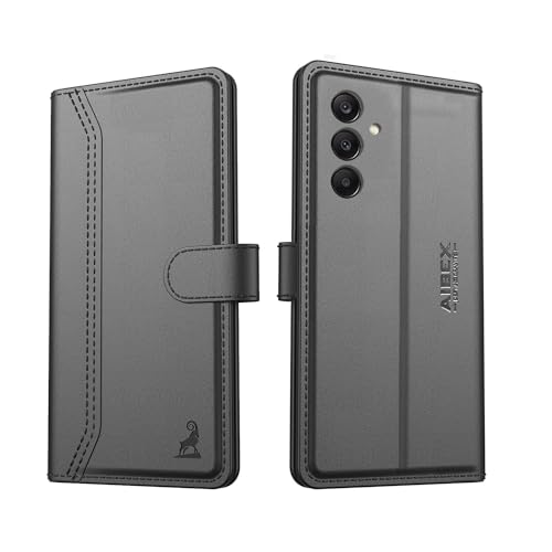 Image of AIBEX Compatible for Samsung A15 5G Flip Cover Leather Finish | Inside TPU with Card Pockets | Wallet Stand | Complete Protection Flip Case - Black