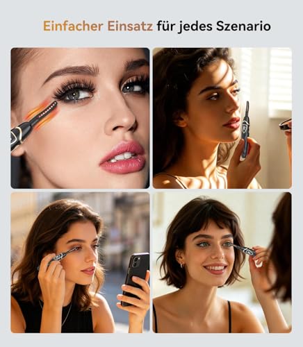 2-IN-1 Wimpernzange Beheizbar mit LCD Temperaturanzeige 60–90°C【30h Schwung Wie Frisch Gestylt】【Sofortiges Styling Ohne Hitzegefühl】Wimpern Curler für sicheres Styling zu Hause, im Büro und auf Reisen