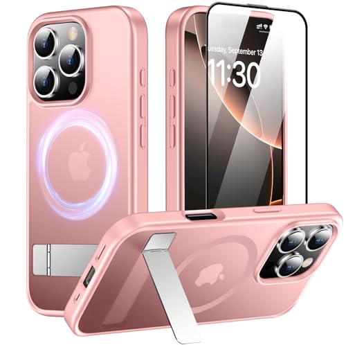 Évitez les bris d'écran sur votre iPhone 16 Pro Max avec cette coque rose complète