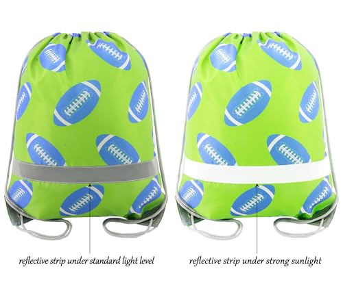 5 Pieces Football Drawstring Bags Backpacks for Team, Reflective String Bag for Gym Sport3