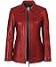 TRENDS GENESIS Leather Coats for Women – Soft Genuine Lambskin Car Coat Women’s Long Red Leather Jacket M