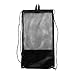 Drawstring Mesh Bag with Shoulder Straps for Water Activities, Black