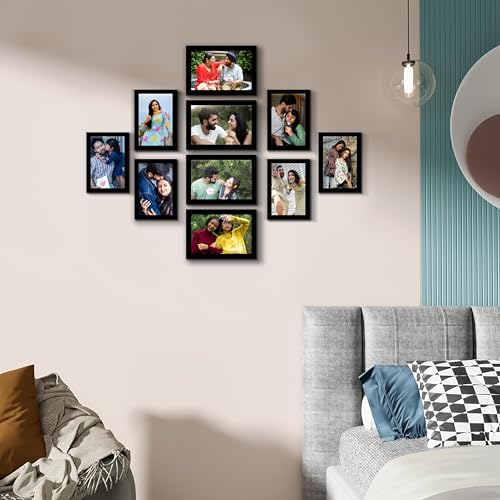 Image of Rousrie Photo Frames For Wall With Acrylic Top, DIY Wall Mount Photo Frames, Different Sizes, Set of 10