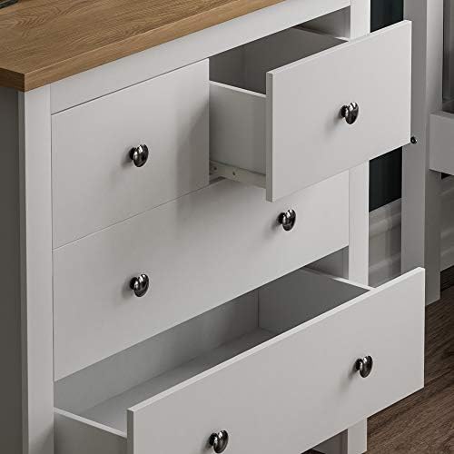 Vida Designs Arlington 2+2 Chest of Drawers Cabinet Storage Modern Bedroom Furniture (White)