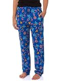 Disney Women's Lilo And Stitch Junk Food Soft Touch Cotton Plush Loungewear Pajama Pants L Blue