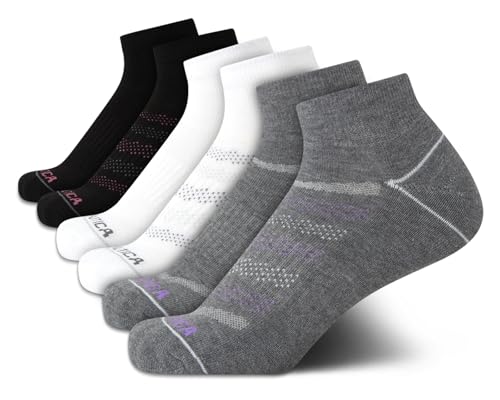 Image of Nautica Womens Quarter Socks Athletic Cushion Moisture Wicking Socks 6 Pack | Stretch Performance Dri-Motion Fabric, Cushioned with Arch Support, Breathable Mesh Panels, Quarter Cut, Shoe Size 4-10