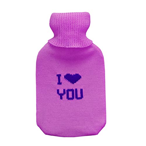 Bouillotte mérinos lilas tricotée : votre alliée cocooning en caoutchouc pour l'hiver