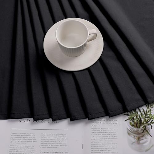 OVZME Zora 36 x 72 Inch Stall Fabric Shower Curtain - Soft Small Black Shower Curtain for Bathroom for Narrow Stall Size, Machine Washable Water Resistance, Hotel Style, Black by OVZME - Image 6