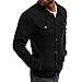 LONGBIDA Men's Casual Classic Denim Jacket Slim Fit Jean Coat(Black,Medium)