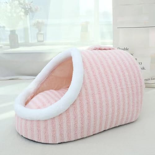 Lit pour chat en forme de pantoufle : maison couverte fermée - 3