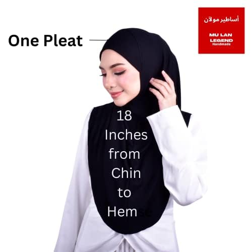 Mu Lan 1-Pleated Instant Hijab | Handmade from Rib Cotton | One Piece Easy Slip On Practical and Comfortable(L Size)2
