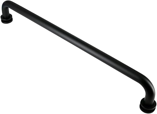 Miniatura 7 de Acero inoxidable 18 pulgadas redonda espalda con espalda puerta de ducha doble torre barra manija un par, acabado negro mate BBTB1818-B