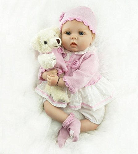 ZIYIUI Reborn Baby mädchen 22''/55cm Lebensecht Weiches Silikon Vinyl Reborn Baby Reborn Neugeborenes Toddlers Junge… – Bild 5