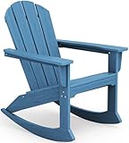 SERWALL Outdoor Adirondack Rocking Chair, All-Weather HDPE Adirondack Rocker...