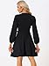 Allegra K Work Office Dress for Women's Button Decor A-Line Long Sleeve Dress Large Black