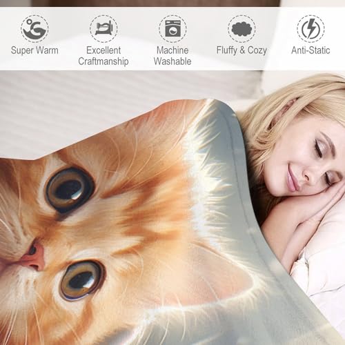 Manta de franela para sofá cama microfibra suave con estampado de gatos 5