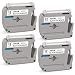 Competibel P Touch M Tape m-k231s 12mm 0.47 White for Brother P-Touch Label Maker M-231 MK231 M231 Tape 1/2-Inch 26.2 Feet Work with PT-70BM, PT-M95, PT-90, PT-70, PT-65, PT-70SR, PT-85, 4-Pack