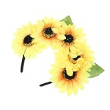 GALPADA Accesorio Para El Cabello De Fiesta Con Diseño De Girasol Y Tarjeta Bohemia Bandas Para El Cabello Para Mujer Diadema Con Flores Aro Para El Cabello De Moda Tocado Decorativo