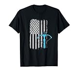 Crossbow Hunting - USA American Flag, Grunge Cross Bow Flag T-Shirt