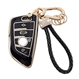 Gematay for BMW Key Fob Cover with Keychain Lanyard, Soft TPU Key Fob Protector Shell Compatible with BMW Series 1 2 3 4 5 6 7 8 and X1 X2 X3 X5 X6 X7 Smart Key Case…