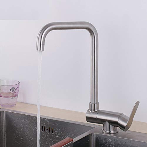 Robinet de cuisine fenetre interieure en acier inoxydable 304 eau chaude et froide