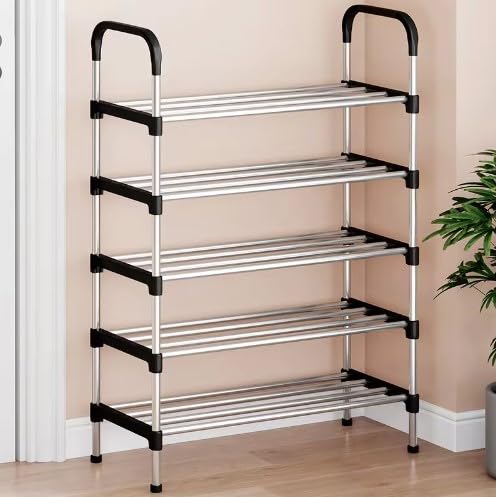 KRISHYAM Stainless Steel Shoe Rack l 5 Layer Space-Saving and Rust-Resistant (B0D9P7GHT7) Amazon Price History, Amazon Price Tracker
