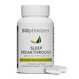 BiOptimizers Sleep Breakthrough 60 Capsules | Effective Sleeping Aids for Adults Melatonin Free, Magnesium & L-theanine | Extra-Strength Natural Herbal Support and Magnesium Sleep Aids for Adults