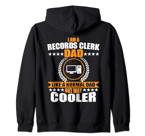 Funny Records Clerk Dad Technicien des dossiers médicaux pour hommes Sweat à Capuche