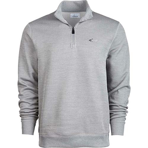 Greg Norman Mens Herringbone 1/4 Zip Up 1/4 Zip Pullover Gray M