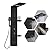 Homevacious 4 In 1 Shower Panel Shelf LED Rainfall Shower Head and Adjustable Massage Body Jets 3-Functions with Handheld Shower Tub Spout Stainless Steel Bathroom Shower Fixtures Matte Black
