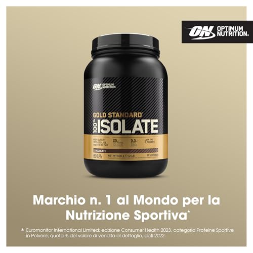 Optimum Nutrition ON Gold Standard 100% Proteine Whey Pure Isolate, BCAA e Glutammina Naturali, Pre e Post Allenamento, Gusto Cioccolato, 31 Dosi, 930 g - 2