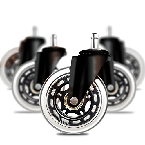 addhome 5er Set Hartbodenrollen | Bürostuhl Rollen 11x22mm | leise Ersatzrollen für Teppich- und Parkettböden | Stuhlrollen Büro- und Gaming Stühle Cover