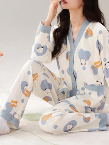 Image of LITZO Womens Korean Night Dress || Pyjama Set ||Korean Nightsuit || Women Nightwear ||Round Neck Half Sleeve Nightsuit || Loungewear || Everyday Nightdress (L-228-233)