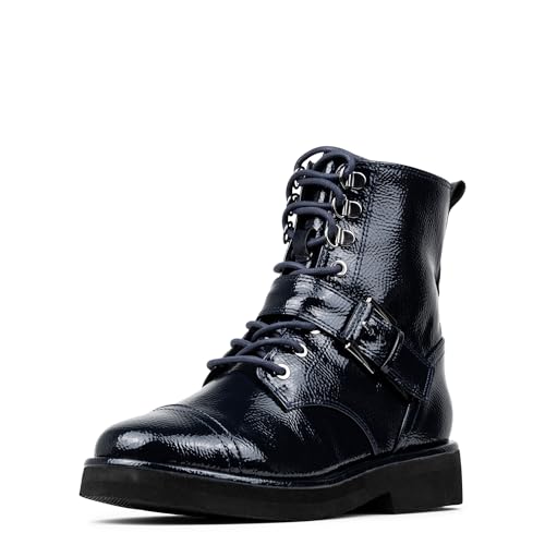 Donald Pliner Womens LOWLA Crinkle Patent, Navy 9.5