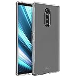 FINON Clear Perfect Body Model [ TPU Bumpers/PC ] for Sony Xperia 1 (2019) Case with Hybrid Protective Clear and Impact Resistance - Clear