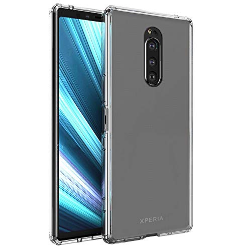 FINON Clear Perfect Body Model [ TPU Bumpers/PC ] for Xperia 1 (2019) Case with Hybrid Protective Clear and Impact Resistance - Clear