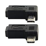 CY 2 Stück USB-Adapter, 5-polige Mini-USB-Buchse auf Micro-USB-Stecker, 90 Grad nach links & rechts gewinkelt.