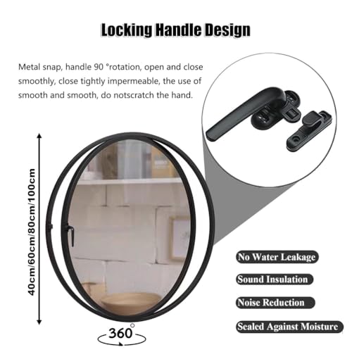 Ventana de ventilación circular giratoria 360 con manija para dormitorio de 50 cm de diámetro 5