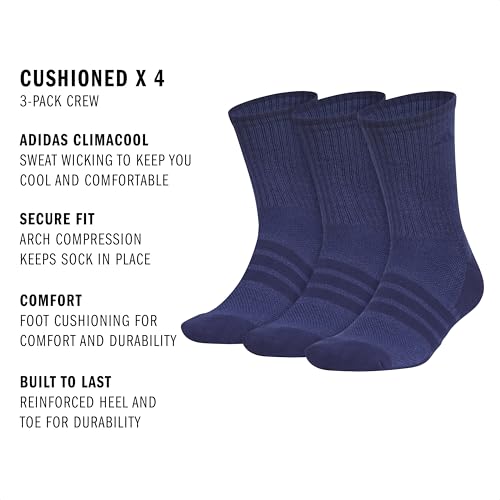adidas Men's Cushioned X 4 3-Pack Crew Sock2