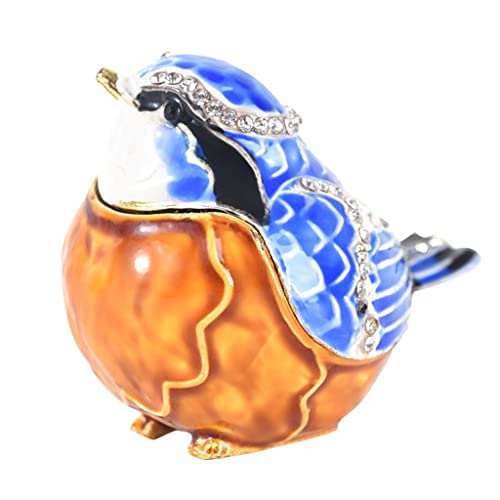 OVAST Boîtes à bibelots for Oiseaux Boîte à Bijoux articulée avec Incrustation d'animaux Peints à la Main Ornements Artisanat Cadeau for la décoration intérieure